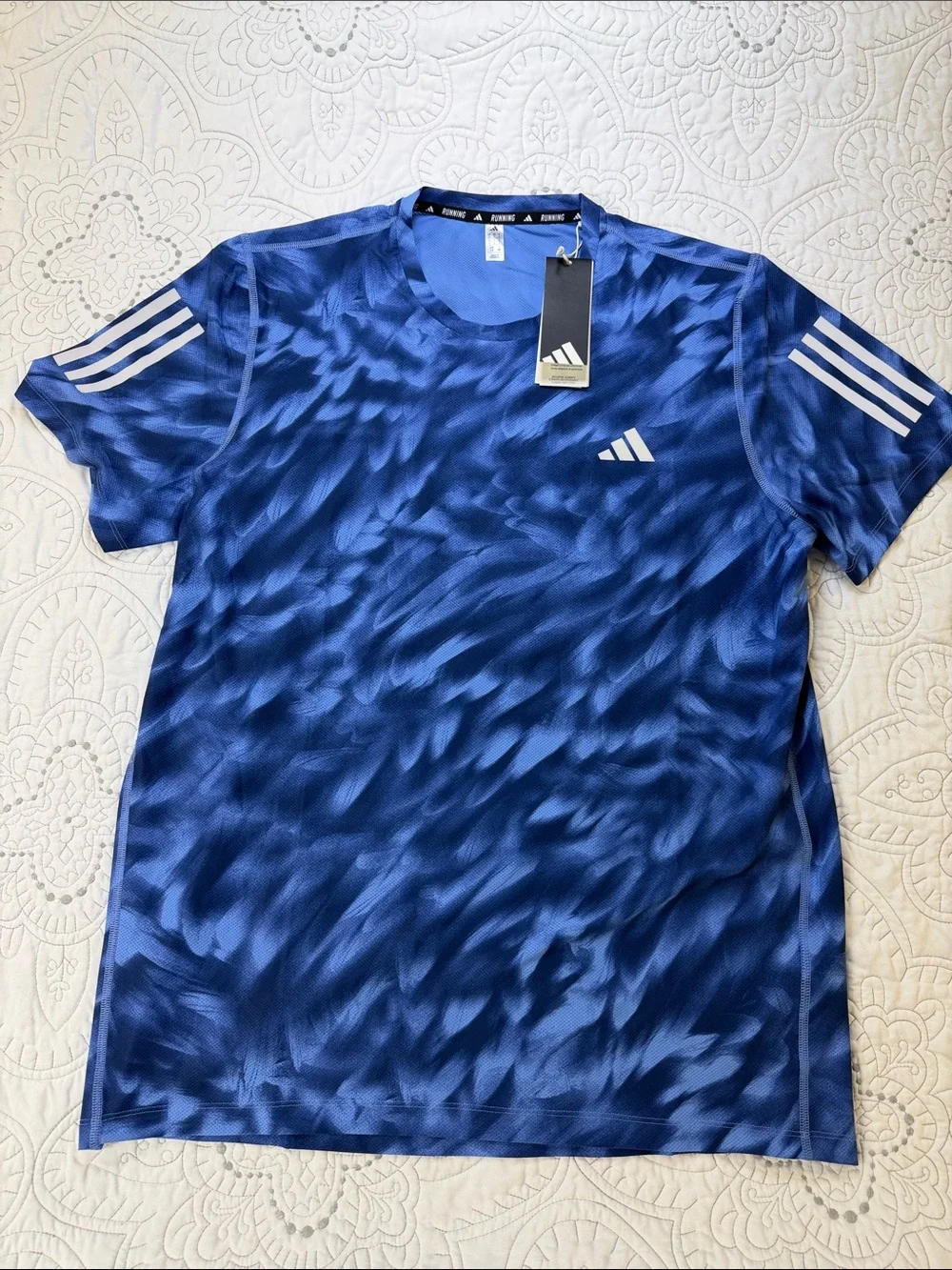 adidas NWT Short-Sleeve Athletic Running ClimaCool Shirt - Men’s Large Blue Top